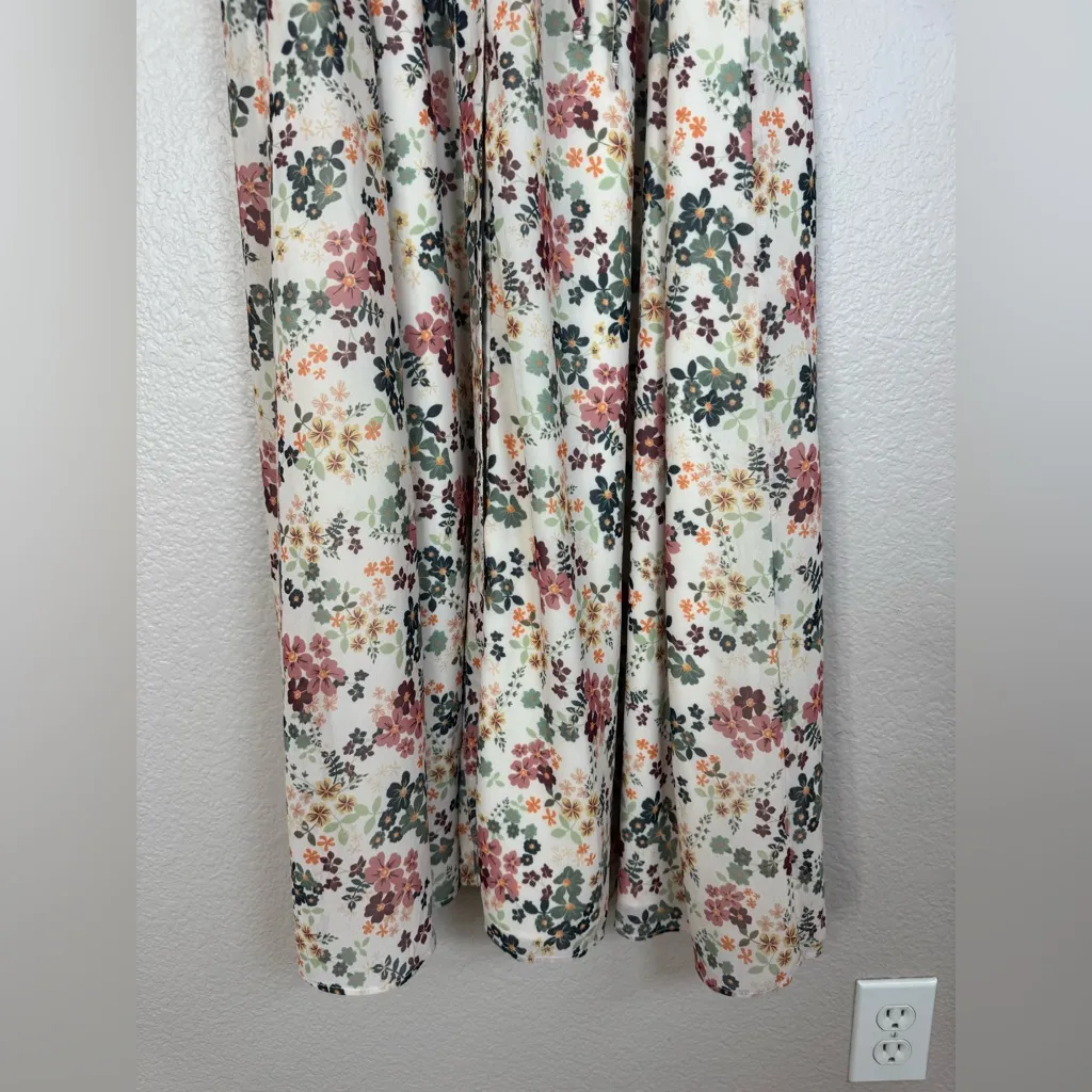 Revolve Tularosa Naya Ruffle Midi Dress in Ivory Floral size Small - Image 7