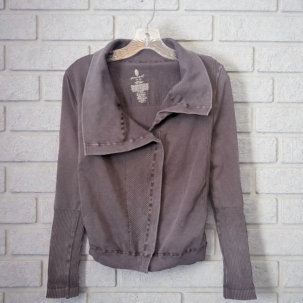 Free People Mercury Moto Jacket Washed Black Size M/L NWOT - Image 2