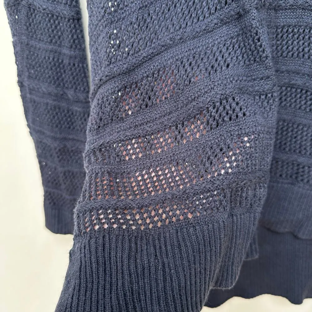 Michael Kors Navy Blue Open-Knit Sweater - Size M - Image 6
