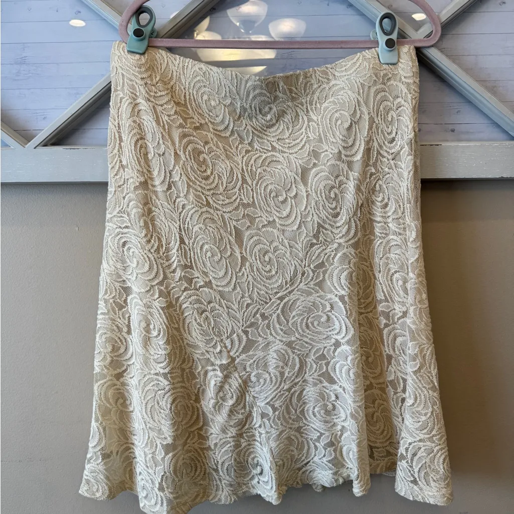 Dressy Floral Lace Skirt Melissa Paige XL‎ CREAM - Image 3