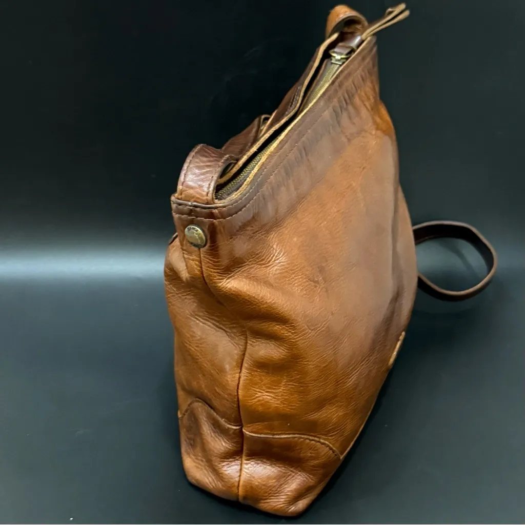 Vintage FRYE Melissa Brown Genuine Leather Crossbody Bag - Image 3