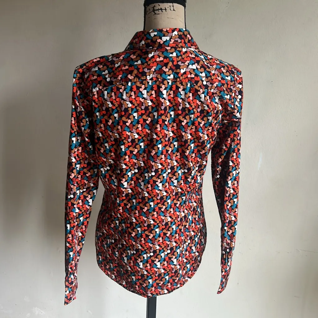 Brooks Brothers Tailored Fit Colorful B Logo Button Down Top Size 8 - Image 10