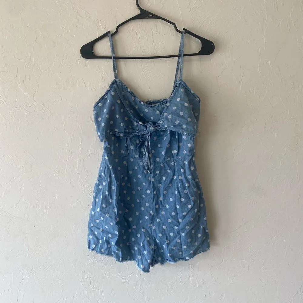 Charlotte Russe blue polka dot romper playsuit jumper - Image 2
