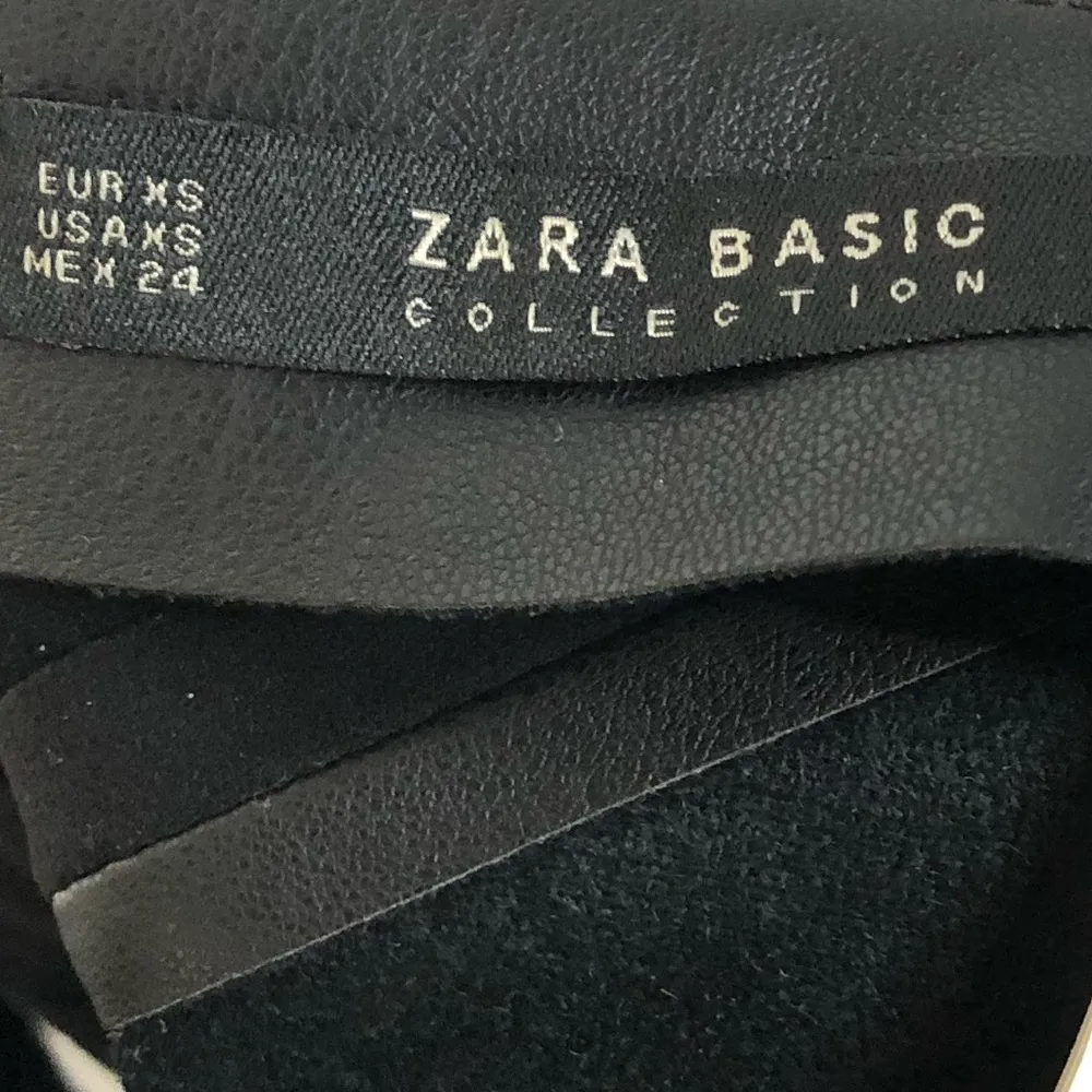 Zara Black Faux Leather Suede A-Line Mini Skirt XS - Image 5