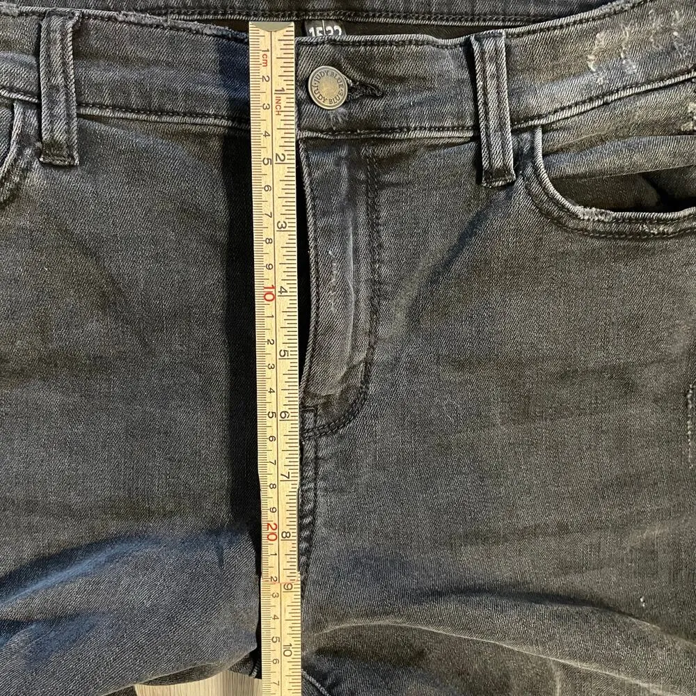 Judy Blue Jeans Skinny Fit Buffalo Patch Black-washed Distressed sz15/32 - Image 6