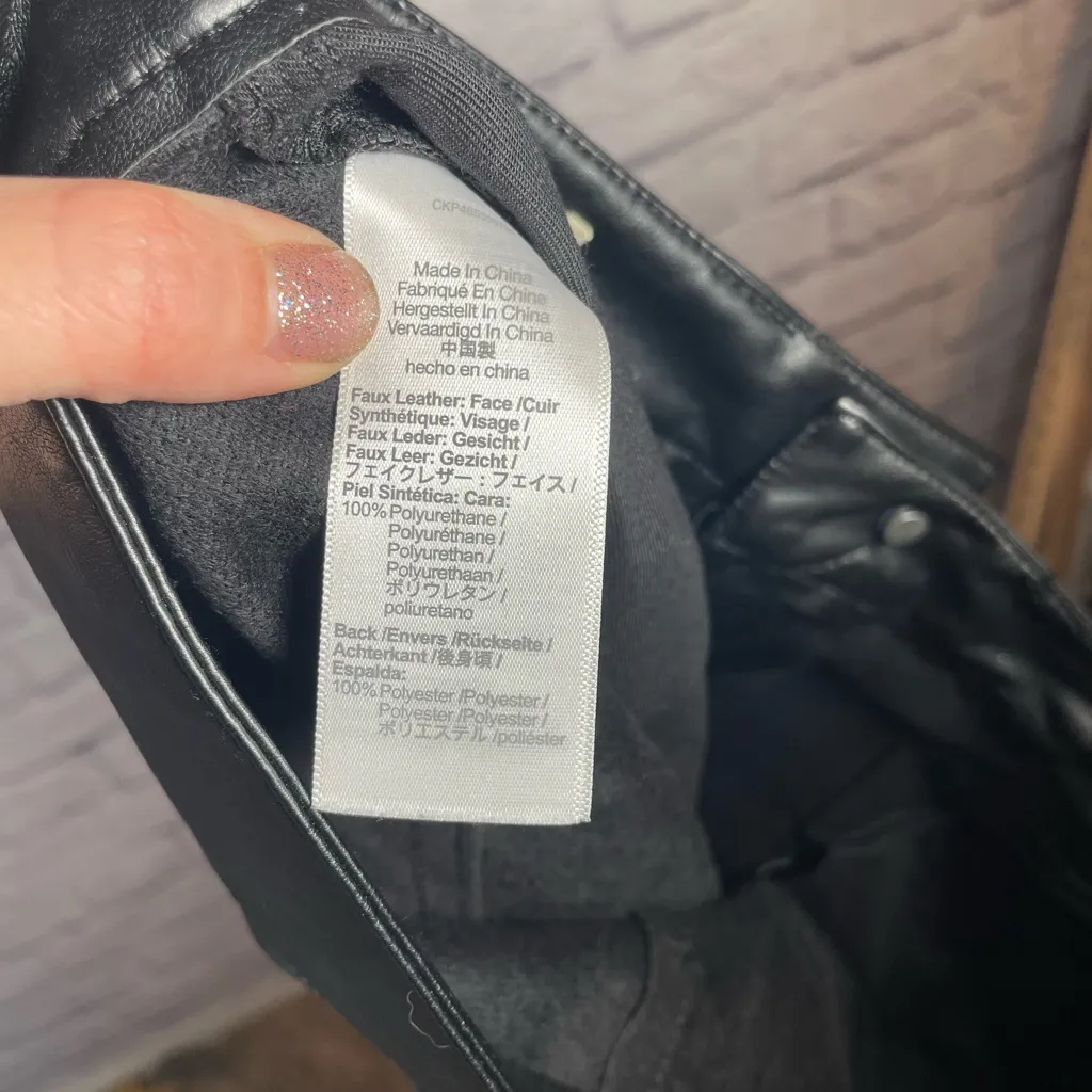 Madewell Perfect Vintage Straight Faux Leather Pants Black Size 31‎ - Image 11