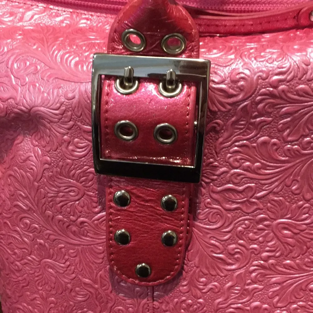 SHARIF 1827 Paisley Pink Shoulder Bag Adjustable Handle Sides - Image 16