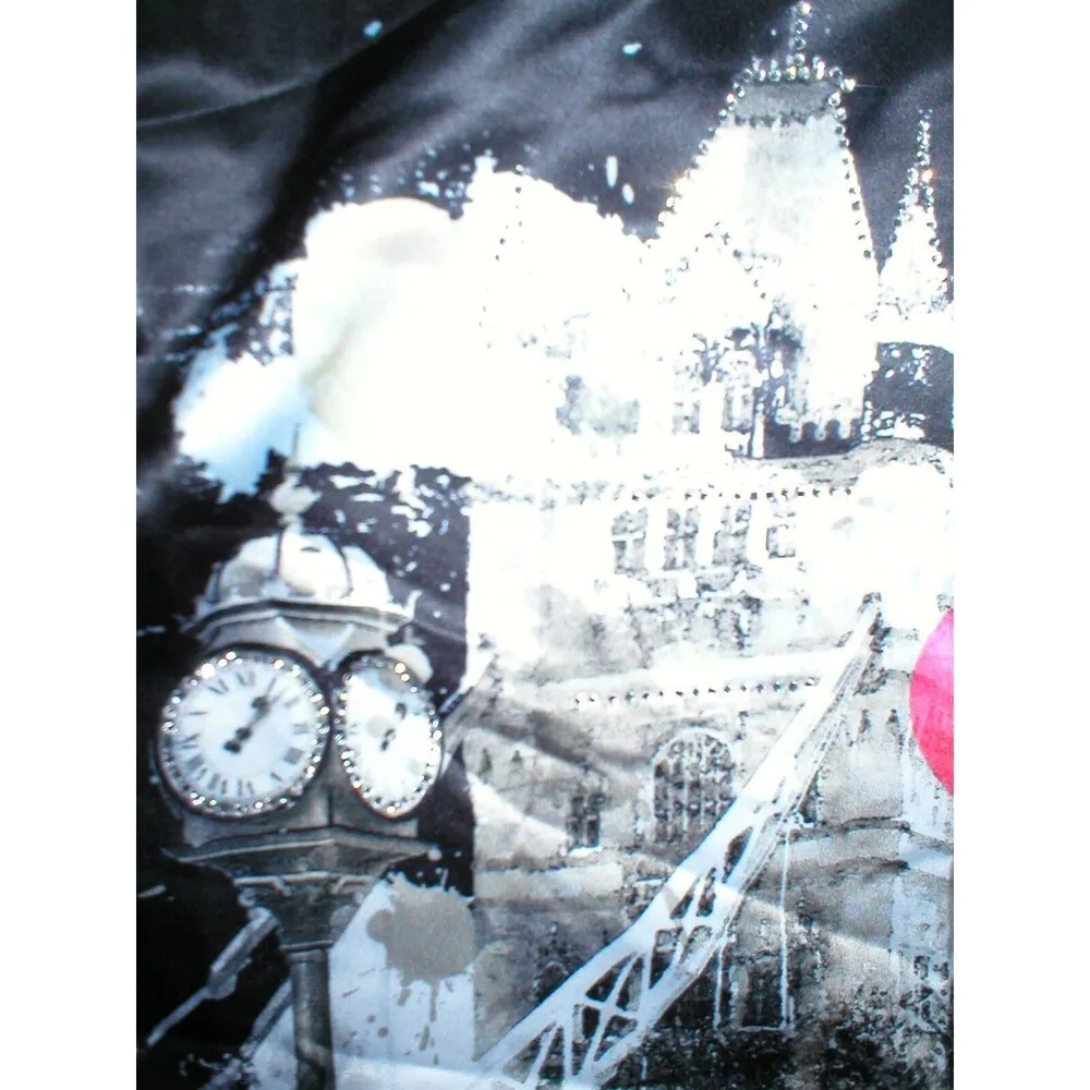 New Womens 10 NWT Black Designer Blugirl Folies Blumarine Ruching Satin London - Image 9