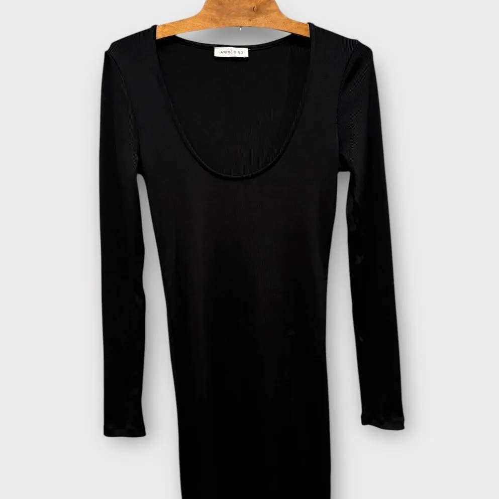 ANINE BING Montana Ribbed Midi Dress Size Medium - Image 6