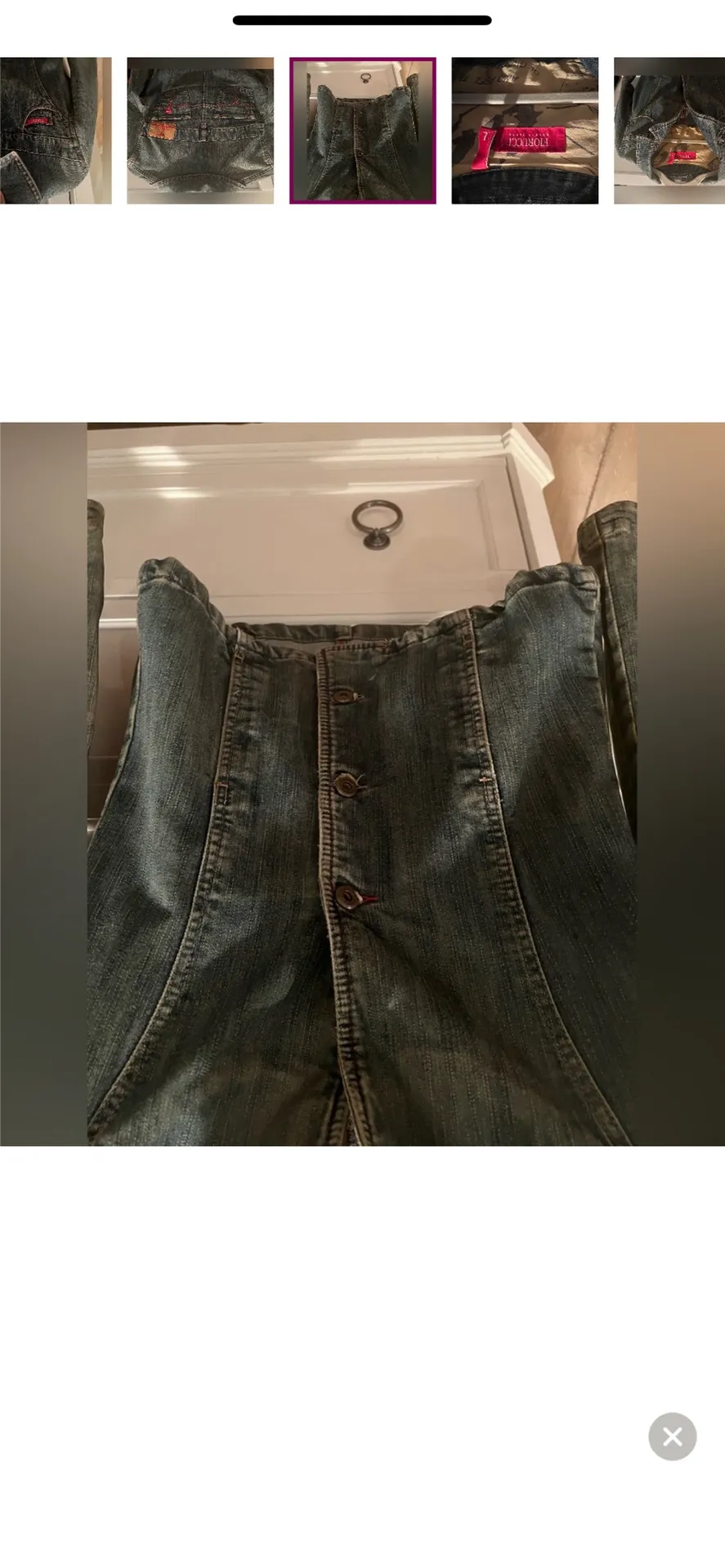 Fiorucci dark denim wash jean jacket Blue Size L - Image 5