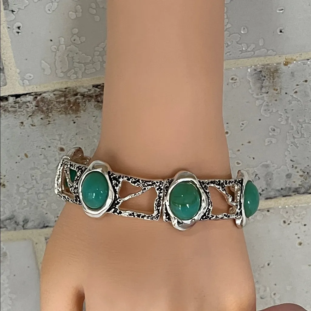 Talbots Silver Bracelet with Turquoise Accents - Image 3