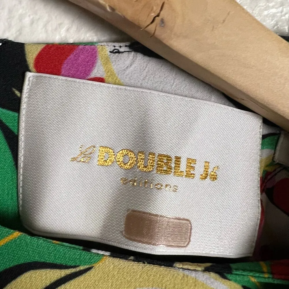 La DoubleJ Tinder Multicolor Floral Print Long Sleeve Midi Dress Size Black Size XS - Image 16