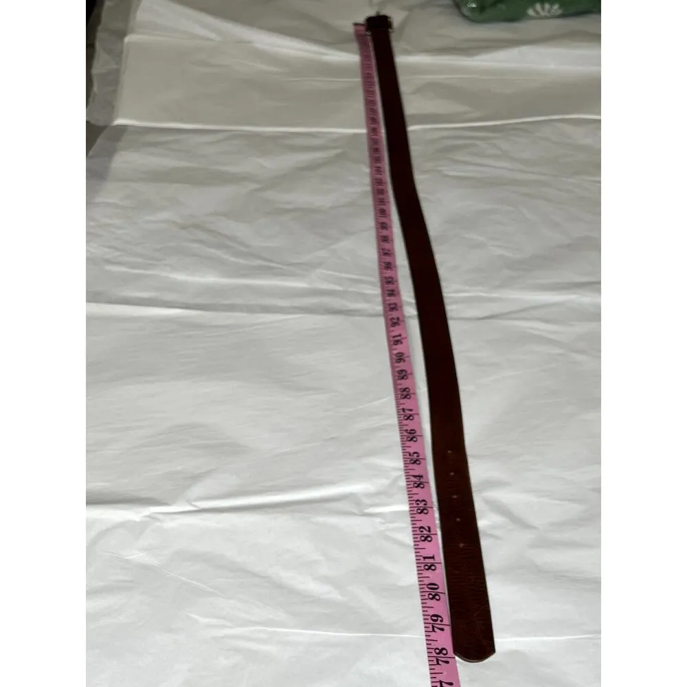 Gaernet Hill womens size XL   belt brown leather rushed nickel buckle classic - Image 9