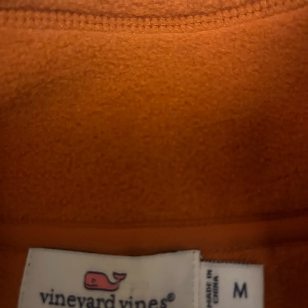 Adult vineyard vines Texas longhorns orange Fleece Vest - Image 2