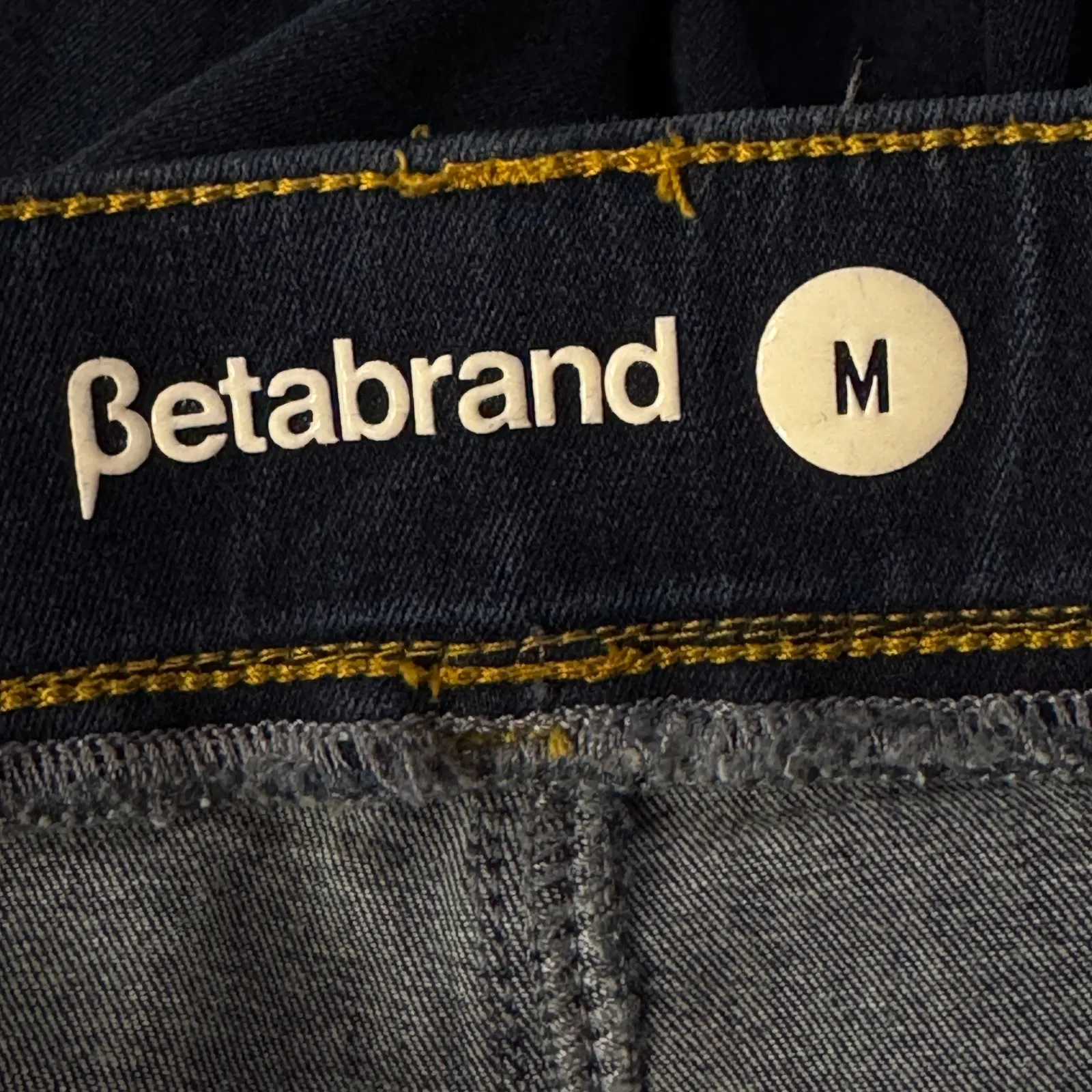 Betabrand Medium Straight Jeans Mid-Rise Stretch Pocket Pull-On Medium Wash Blue - Image 6