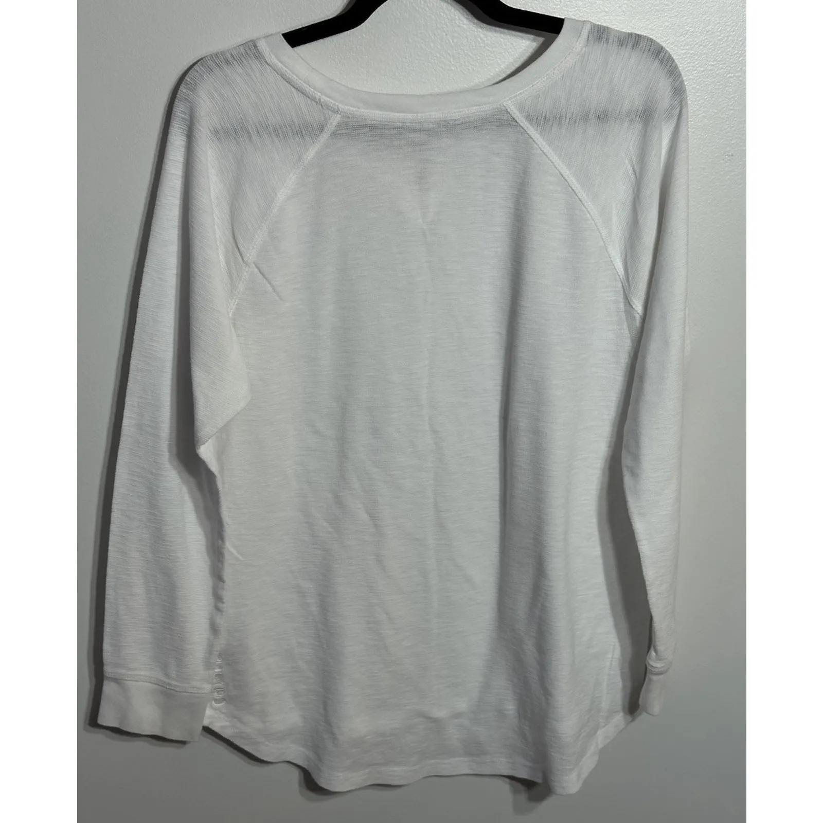 Calvin Klein Performance Top Waffle Knit Thermal Long Sleeve White Women’s XL - Image 2
