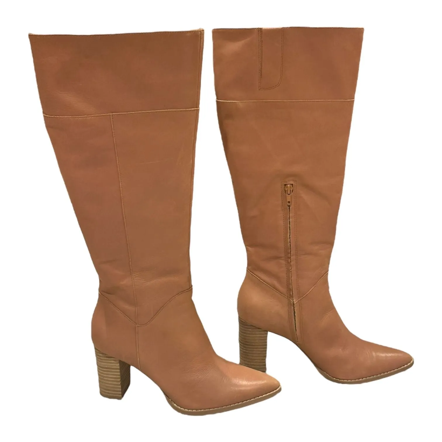 Crown Vintage Emira Odessa Leather Knee High Boots Woman’s Size Size 8 Tan - Image 3