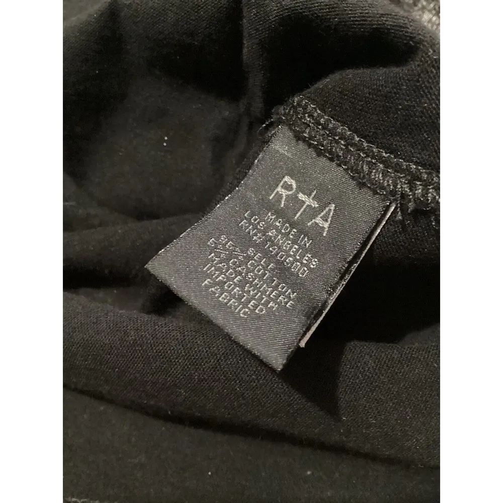 rta Nicola Metallic Tee Black Silver Cotton Cashmere Distressed T - Image 8