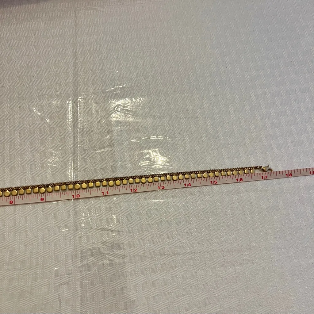 1928 Matte Gold Statement Necklace Round and Square Medallions - Image 3