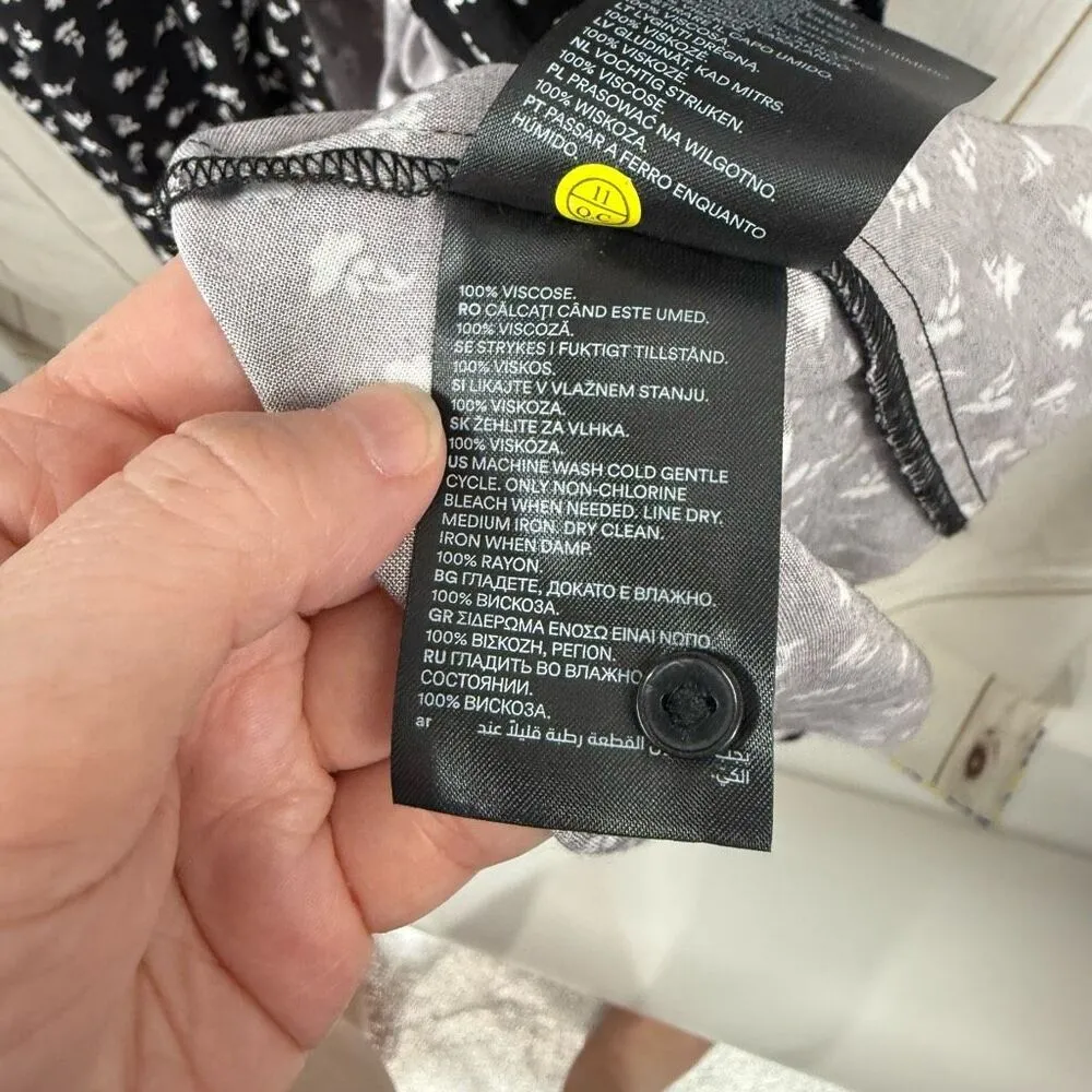 Monki Women’s Large Black Vneck Patterned Maxi Dress Stretchy - Image 5