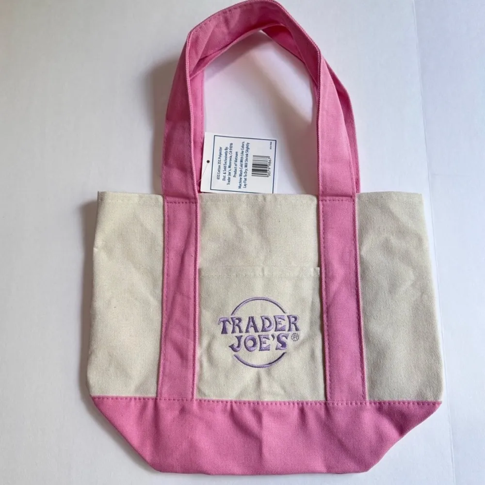 Trader Joe's Pink and Cream Mini Pastel
Canvas Tote Bag Limited Edition - Image 2