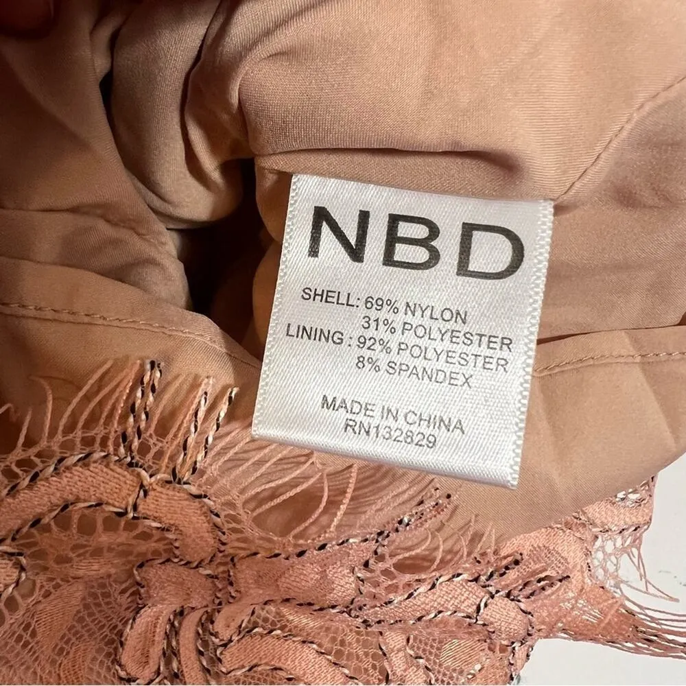 NBD Revolve Secrets Revealed Lace
Asymmetrical Romper in Dusty Rose Sz XS - Image 11