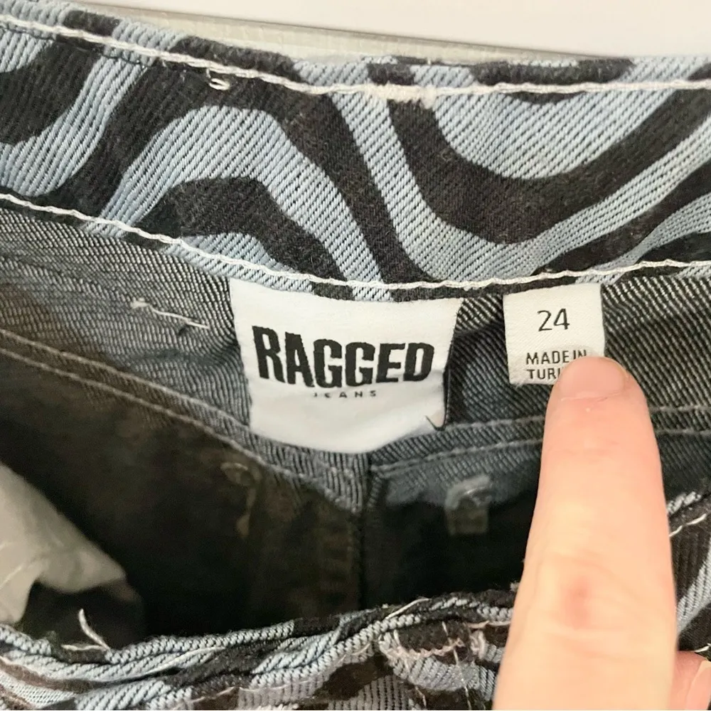 The Ragged Priest Wave Print Dad Light Blue/Black - Jeans - 24 - Image 6