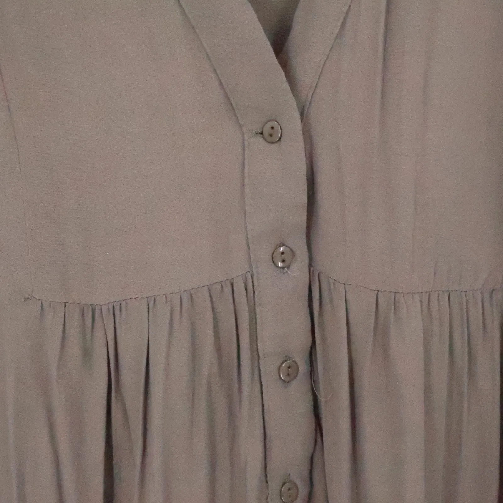 Coco Carmen Harlan Ruffle Tier Tunic Top Boho Cottage Lagenlook Flare Size S/M Green Size M - Image 5