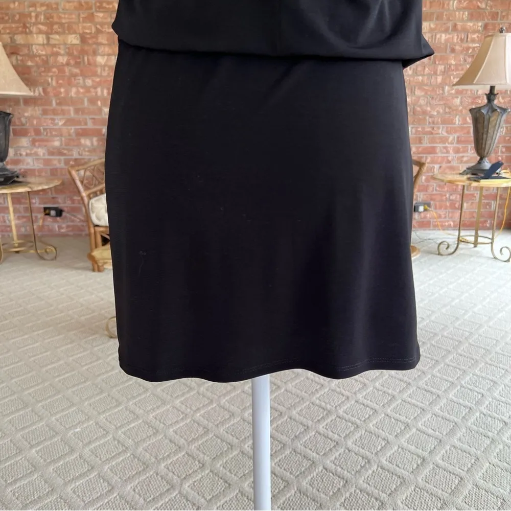 Jessica Simpson Dress Black Gold Collar Mini Jersey Knit 2 LBD Cocktail Chic - Image 11