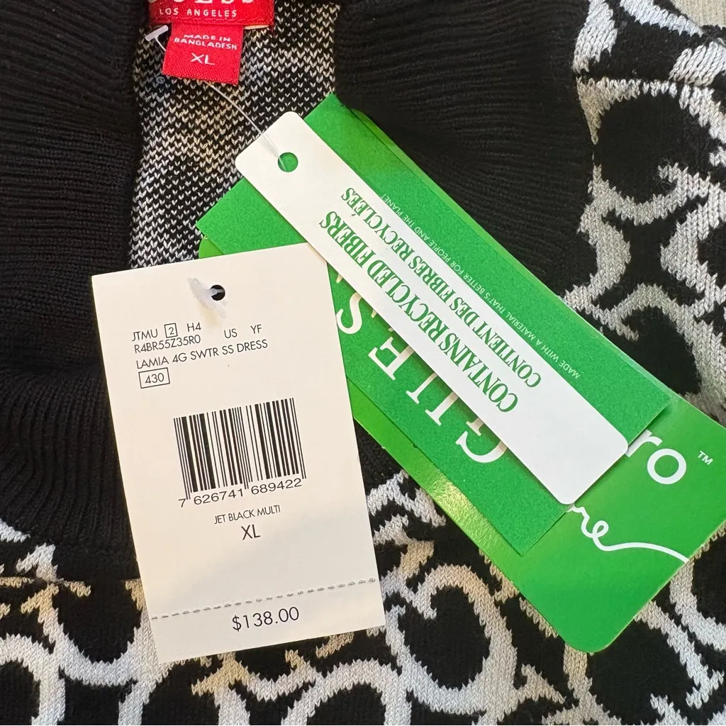 NWT, Guess Lamia 4G Logo Short Sleeve Mock Turtleneck Sweater Dress, Sz XL - Image 12