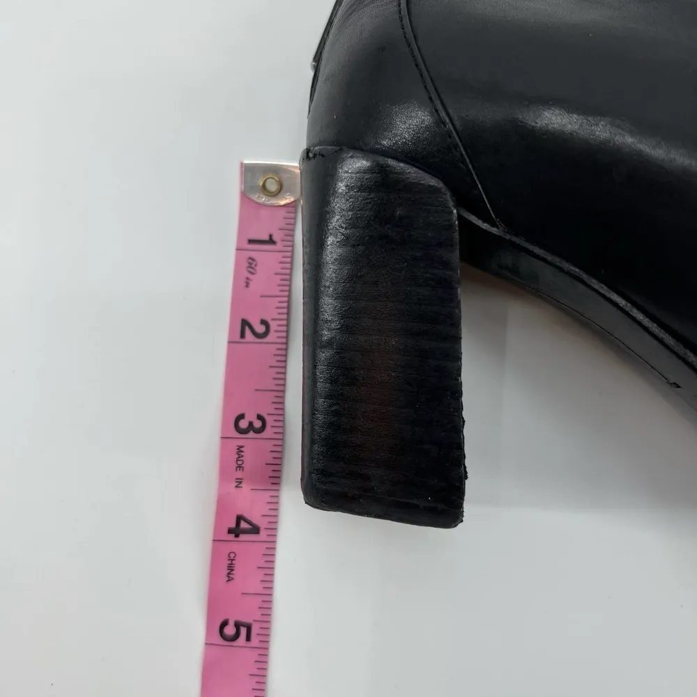 Eileen Fisher Womens Quote Heeled Booties Size 8.5 Black Leather Zip Up shoe - Image 2