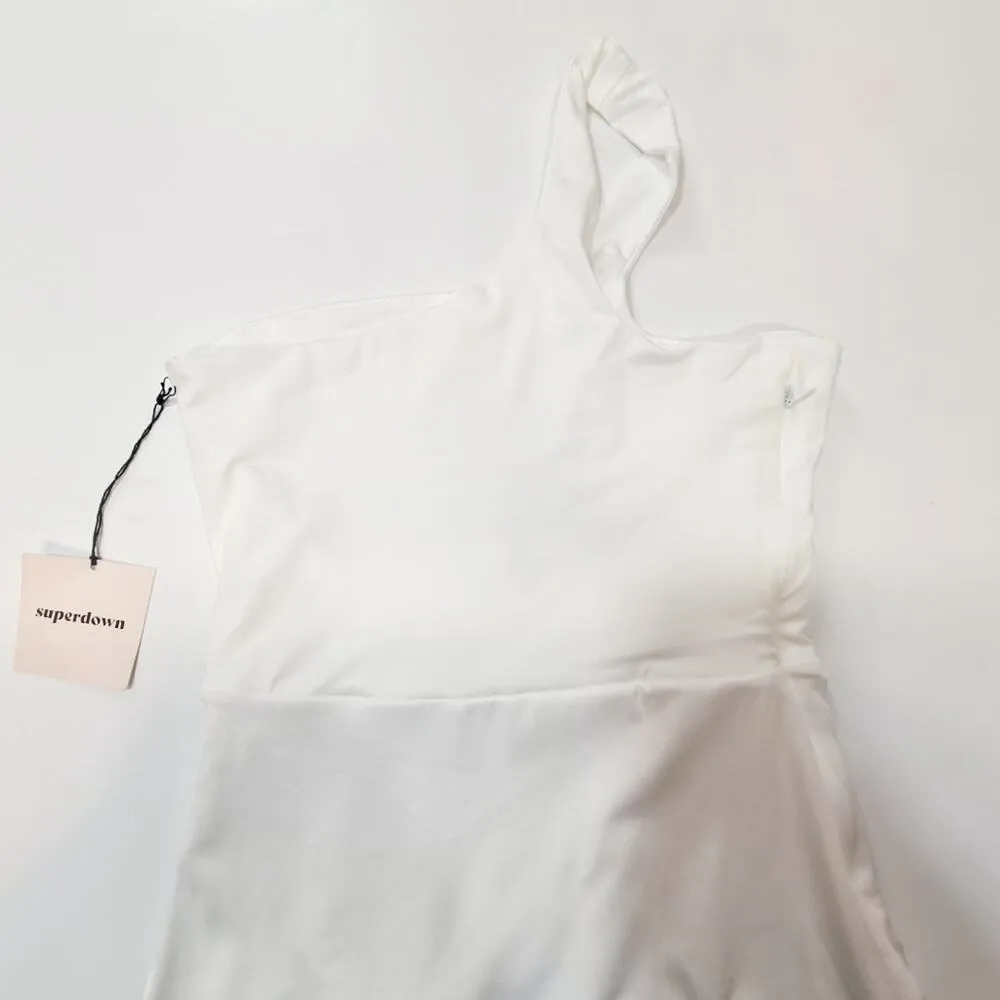 superdown  Marie One Shoulder Dress in White XS - Image 10