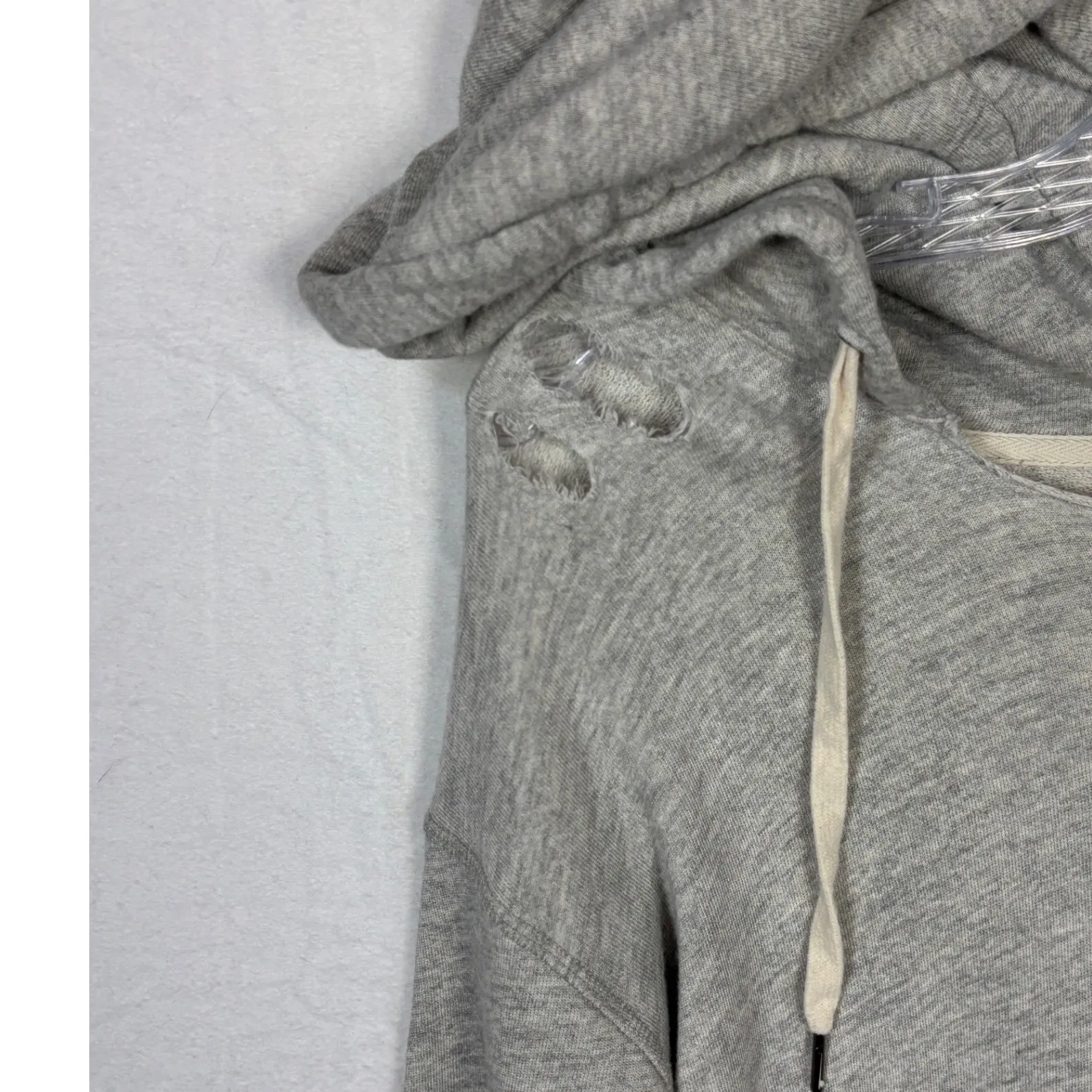 NWT n:Philanthropy Barrie Pullover Heather Grey Distressed Oversized Hoodie sz M Gray Size M - Image 7