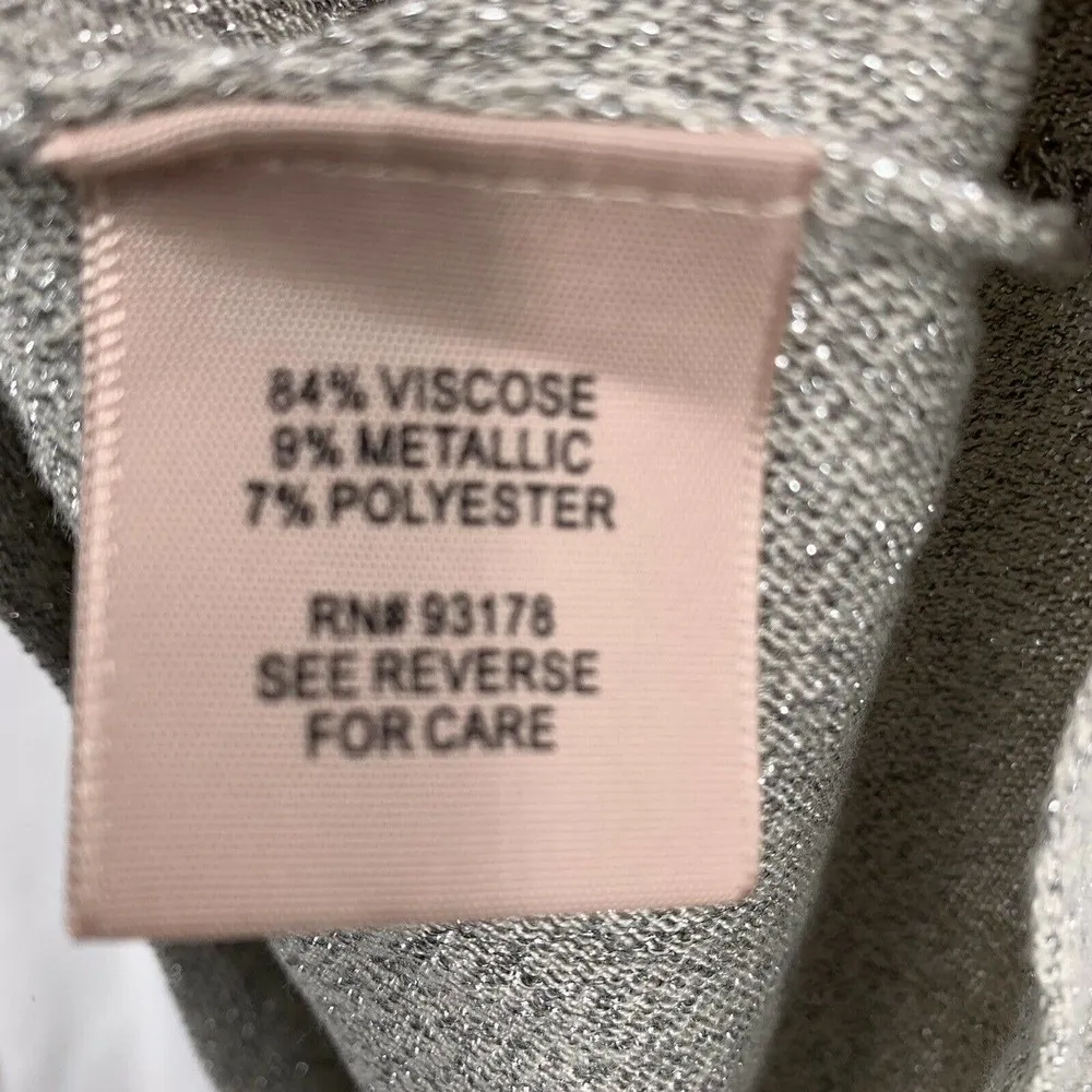 Philosophy Silver Peplum Scoop Neck Metallic Top S - Image 5