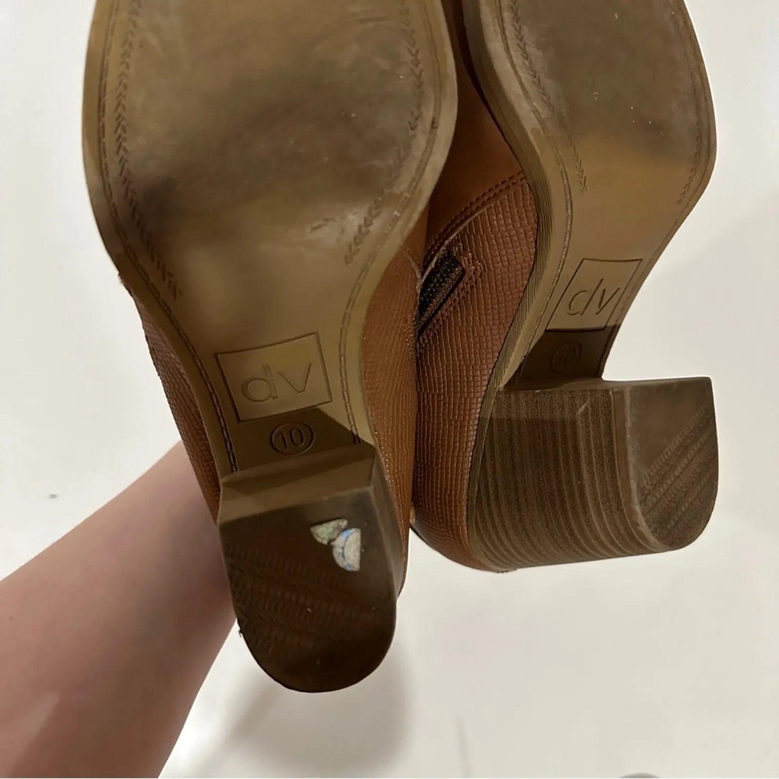 DV Dolce Vita‎ Brown Asymmetrical Zipper Heeled Booties Size 10 - Image 9