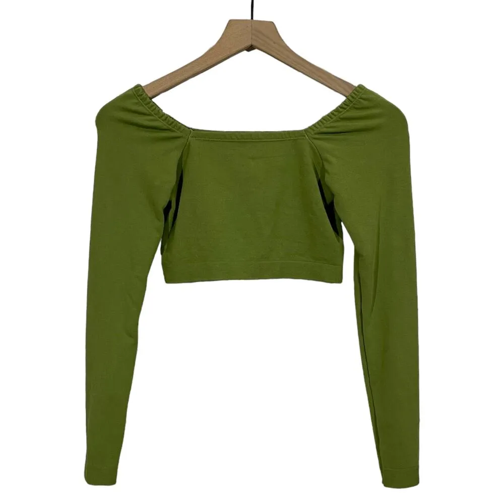 Fabletics  Cropped Long Sleeve Top - Green - XS - Image 7