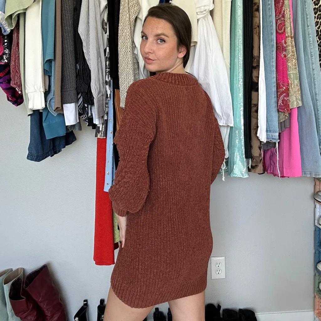 Chunky Knit Sweater Dress XS/S Brown Size undefined - Image 2