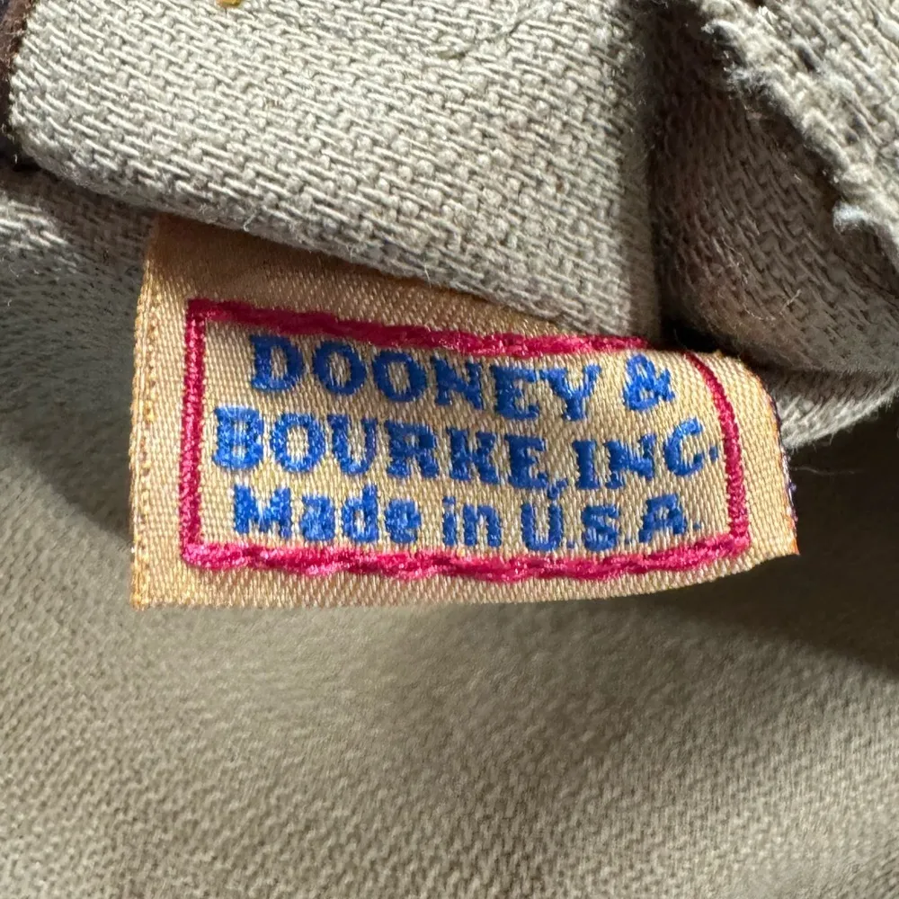 Dooney & Bourke Brown Leather Canvas Flap Wristlet Wallet Signature Logo - Image 4