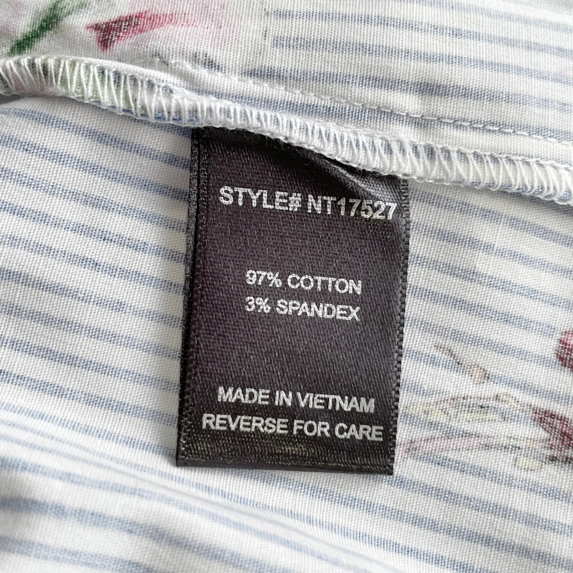 New  Floral Striped One Shoulder Long Sleeve Shirt Blue Multi - Image 15