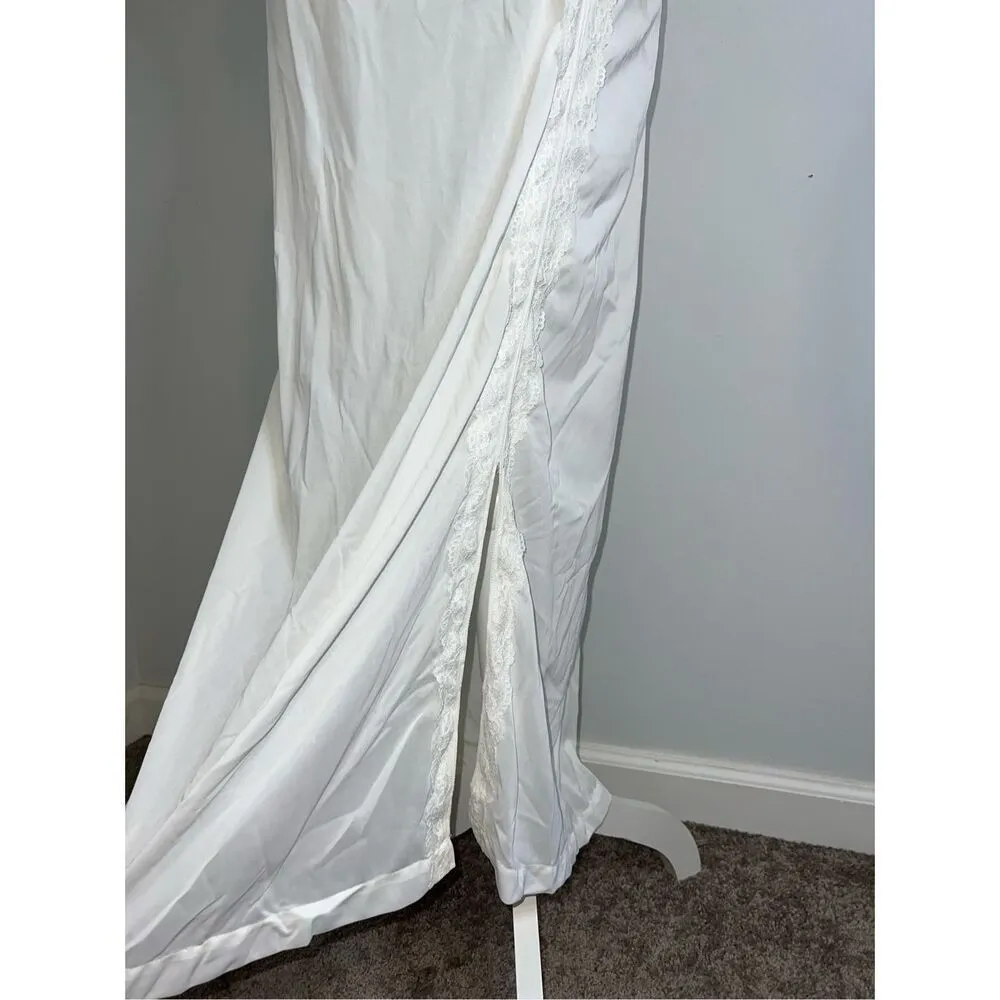 Women’s Vintage Lace & Nylon Maxi Skirt Slip S-M - Image 4