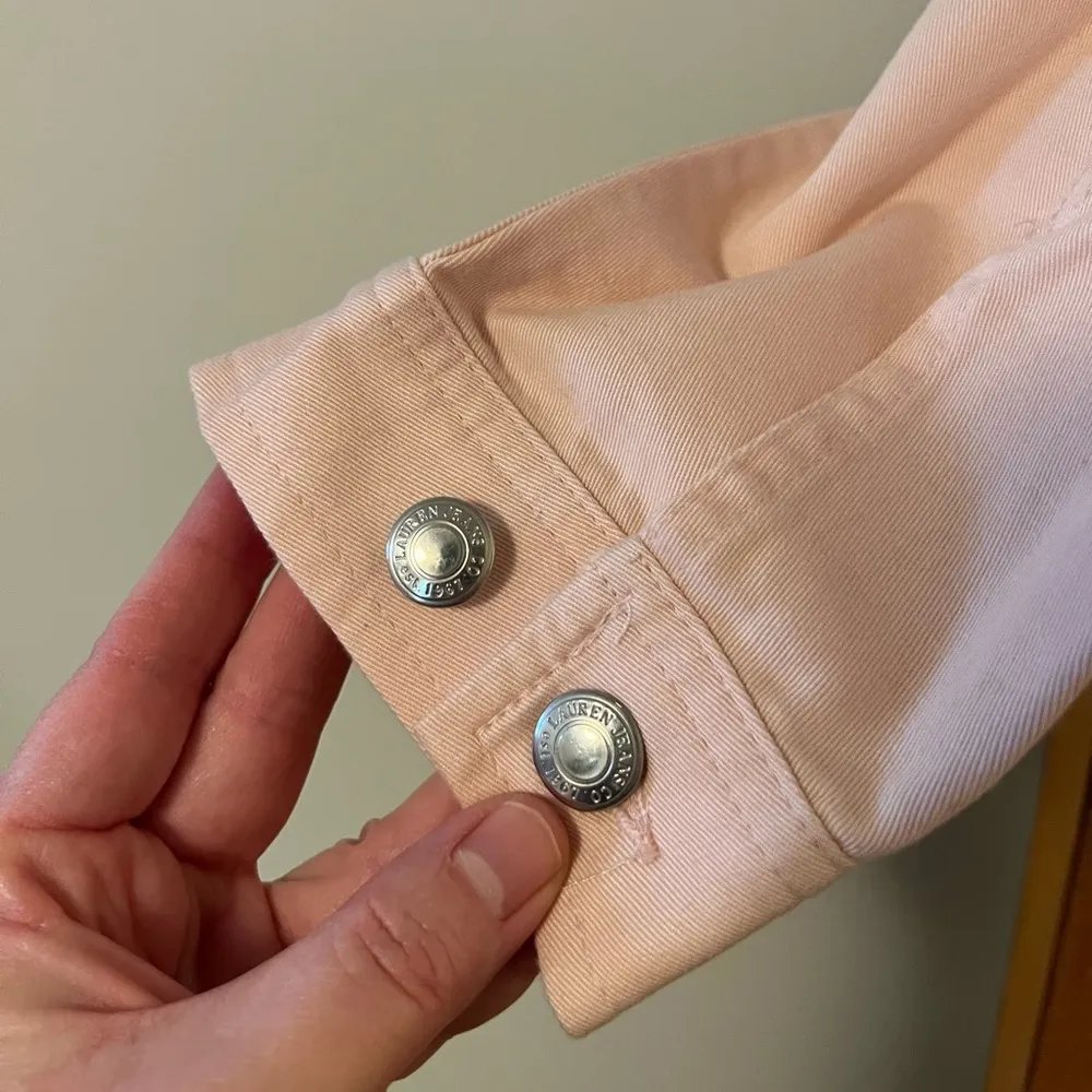 Lauren Jeans Co Lauren Ralph Lauren Denim Jacket Bashful Pink Trucker Vintage 2X - Image 9