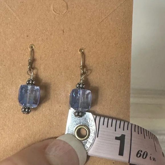 Crystal Dangling‎ Earrings Silver - Image 7