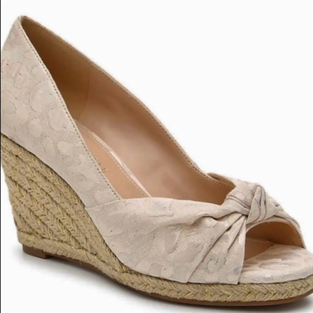 Kelly & Katie Ivala Beige Gold Metallic Animal Print Espadrille Wedge 8.5 - Image 14