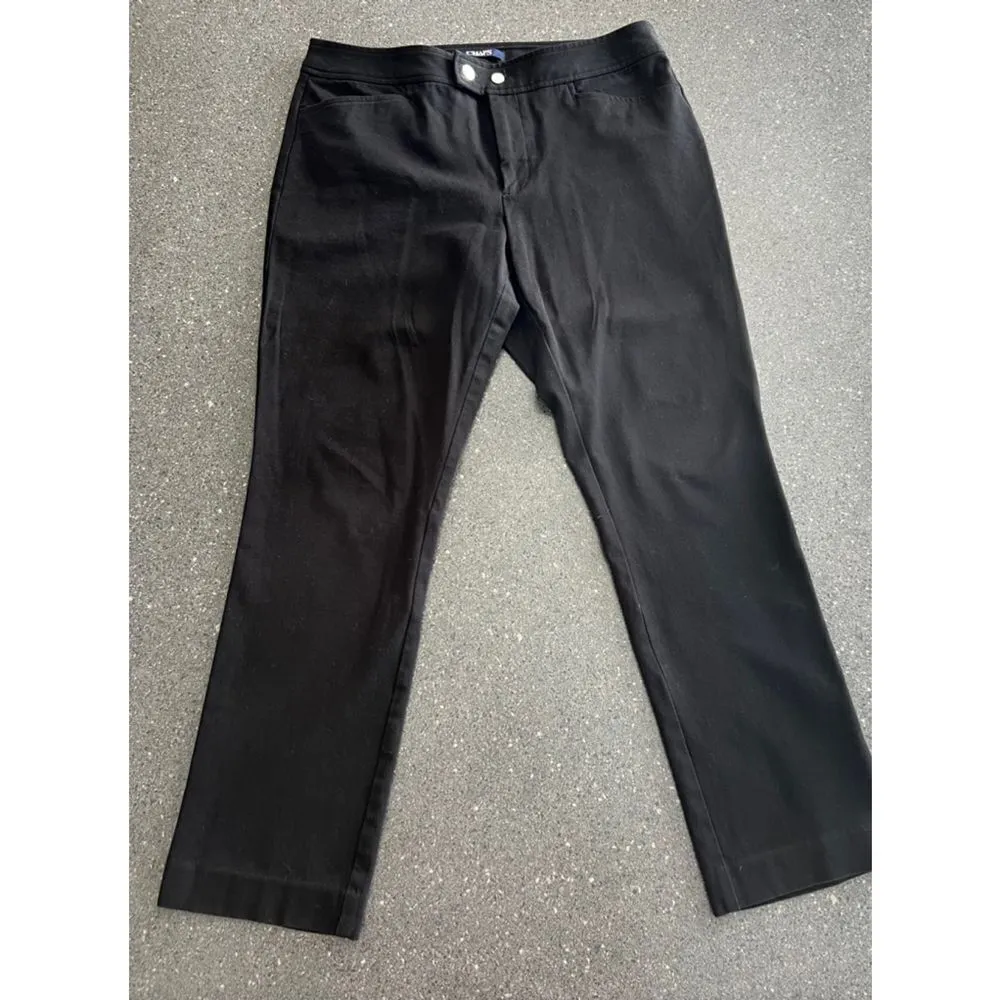 CHAPS Black tailored pants size 12P - Image 4