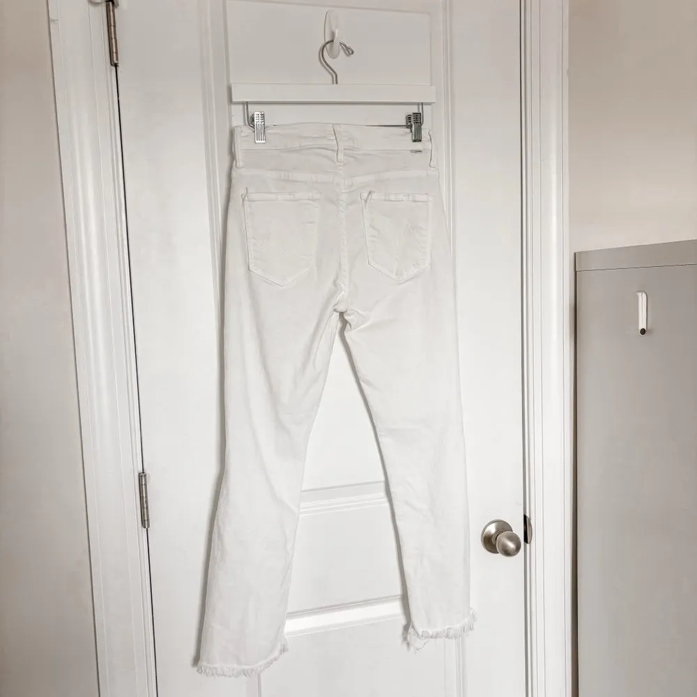 Mother The Insider Crop Step Fray Jeans Fairest Of Them All White Size 28 - Image 6