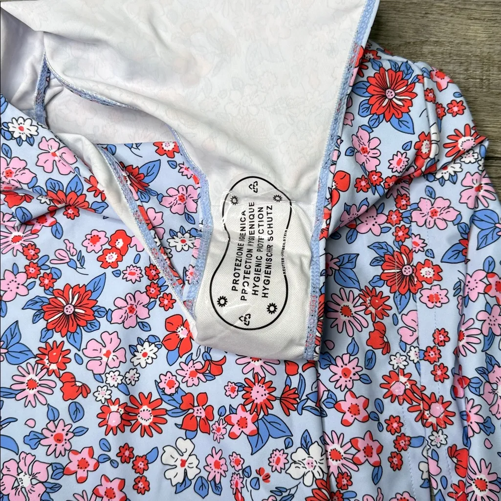 Slim Cover Square Tankini Set Floral Blue and Pink - Image 7