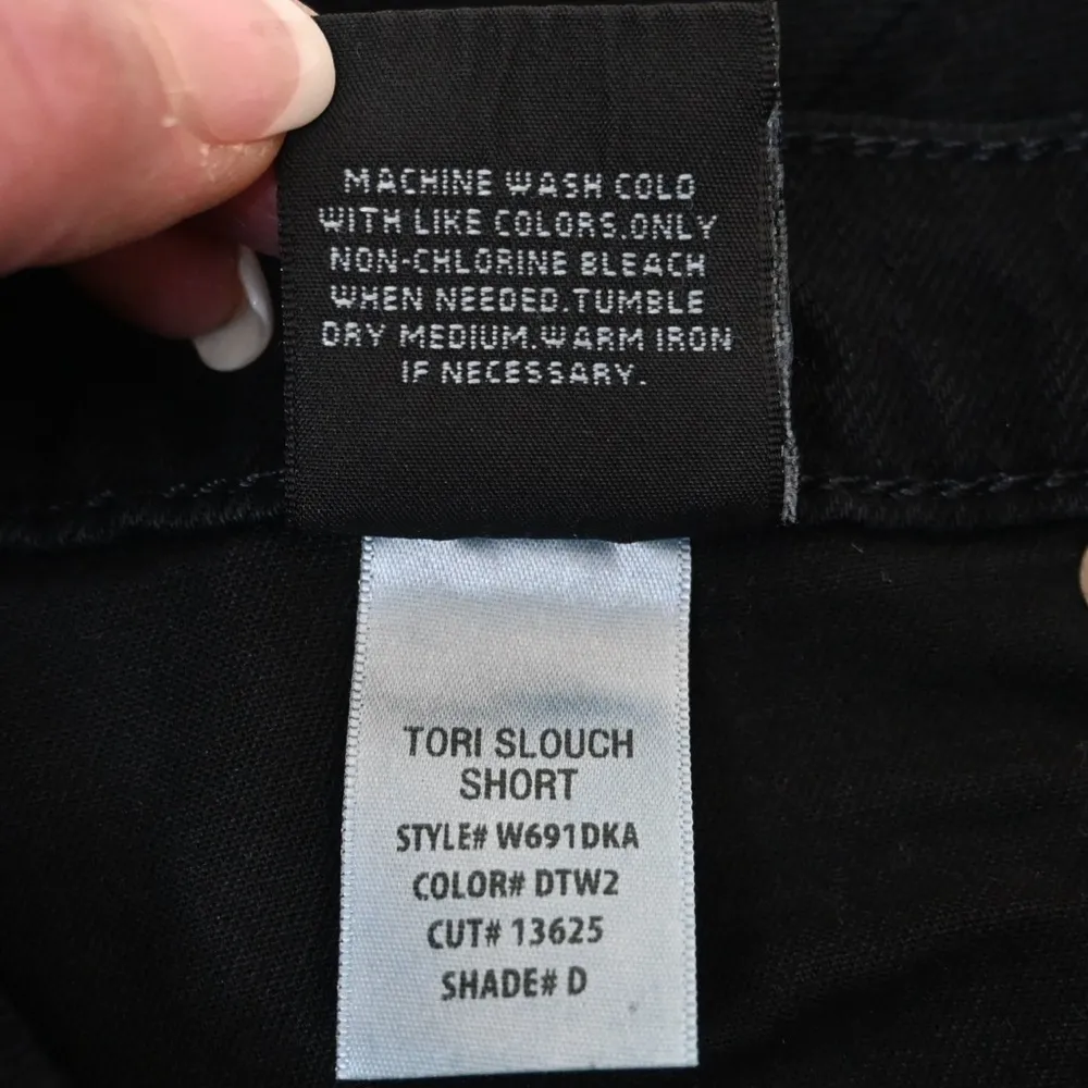 Hudson Womens 27 Tori Slouch Black Distressed Button Fly Jean Shorts - Image 10