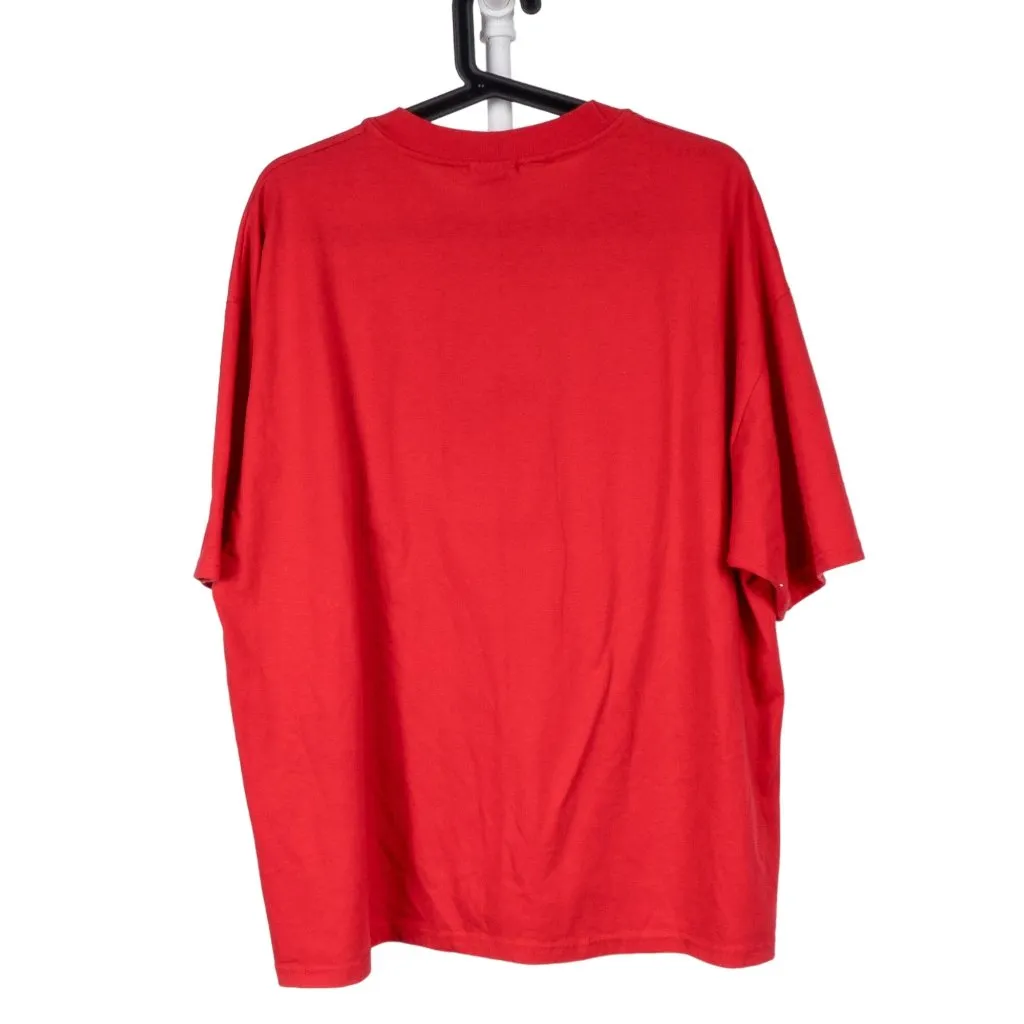 Hanes VTG 4th of July TShirt XL Womens Quilted Crafty Patriotic Buttons Patches - Image 7