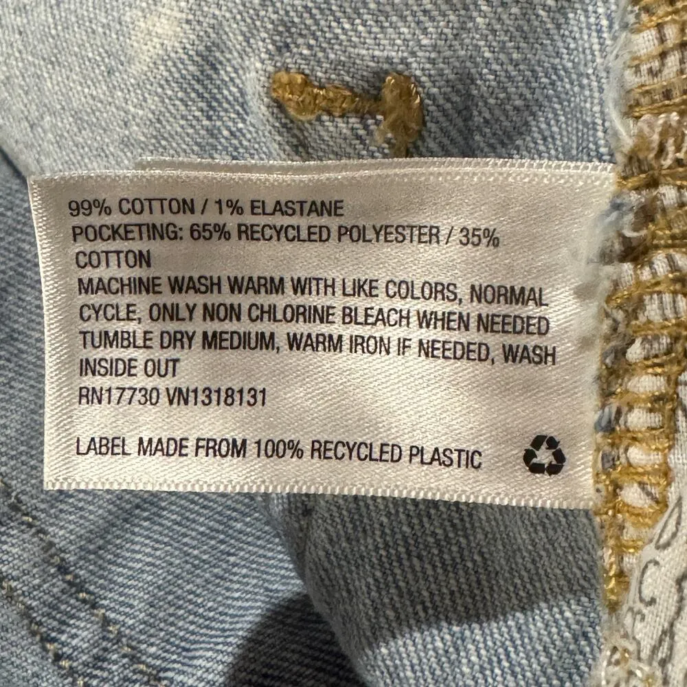 Wild Fable SZ 10/30R Baggy Jeans Highest Rise Distressed Rips Light Wash Blue - Image 8