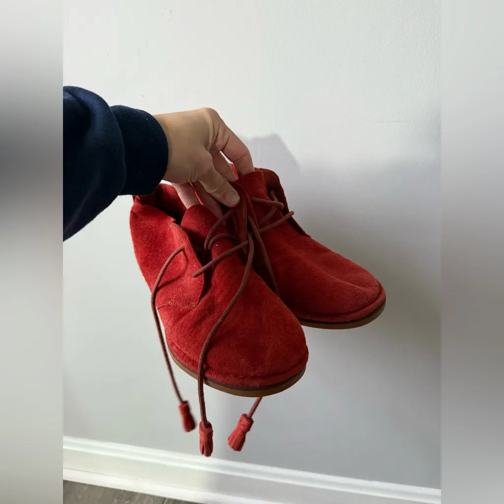 Hush Puppies Cyra Catelyn Suede Chukka Boots Booties Hippie Boho Rust Orange 7.5 - Image 3